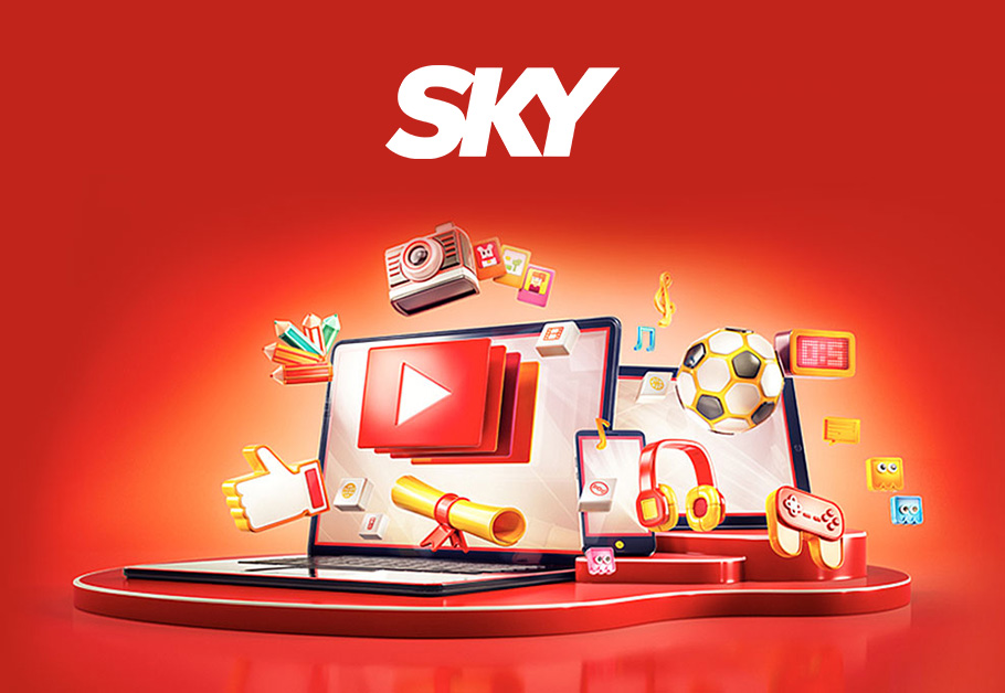 notebook com Internet Sky